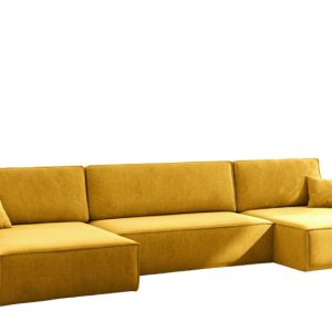 Sofa Narożna Carlos z Funkcją Spania Tkanina Salvador Żółty 659405 Sofa Narożna Carlos z Funkcją Spania Tkanina Salvador Żółty 659405