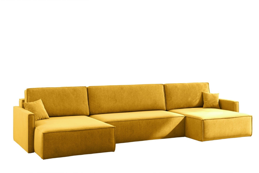 Sofa Narożna Carlos z Funkcją Spania Tkanina Salvador Żółty 659405