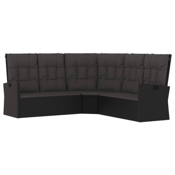 Sofa narożna Czarny Technorattan vidaXL 260541