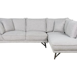 Sofa narożna lewostronna 3 osobowa jasnoszara 177412 Sofa narożna lewostronna 3 osobowa jasnoszara 177412