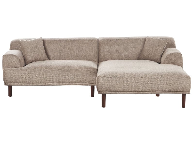 Sofa narożna lewostronna beżowoszara 515992