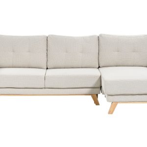 Sofa narożna lewostronna rozkładana beżowa 177415 Sofa narożna lewostronna rozkładana beżowa 177415