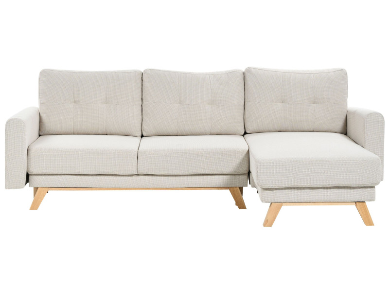 Sofa narożna lewostronna rozkładana beżowa 177415