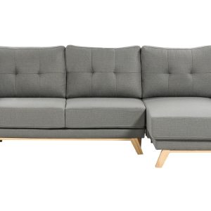 Sofa narożna lewostronna rozkładana szara 177417 Sofa narożna lewostronna rozkładana szara 177417