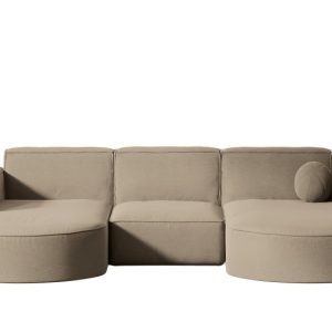 Sofa narożna ogrodowa, Designer Modena Studio U Patio Beżowy 572489 Sofa narożna ogrodowa, Designer Modena Studio U Patio Beżowy 572489