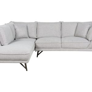Sofa narożna prawostronna 3 osobowa jasnoszara 451992 Sofa narożna prawostronna 3 osobowa jasnoszara 451992