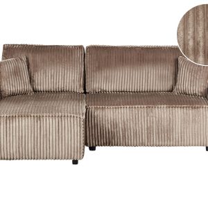 Sofa narożna prawostronna rozkładana brązowa 597806 Sofa narożna prawostronna rozkładana brązowa 597806
