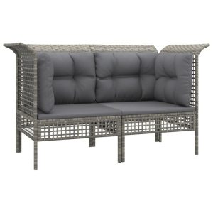 Sofa narożna Szary Technorattan Sofa narożna (2 szt.) vidaXL 372302 Sofa narożna Szary Technorattan Sofa narożna (2 szt.) vidaXL 372302