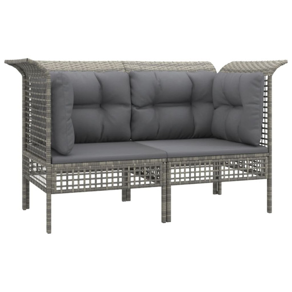 Sofa narożna Szary Technorattan Sofa narożna (2 szt.) vidaXL 372302