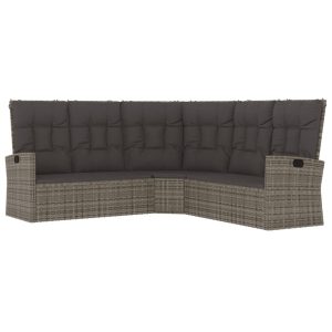 Sofa narożna Szary Technorattan vidaXL 260539 Sofa narożna Szary Technorattan vidaXL 260539