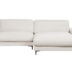 Sofa narożna szenila lewostronna złamana biel 190852 Sofa narożna szenila lewostronna złamana biel 190852