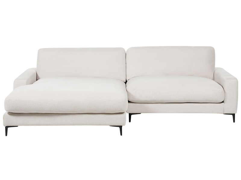 Sofa narożna szenila prawostronna złamana biel 190850