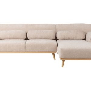 Sofa narożna tapicerowana lewostronna beżowa 451990 Sofa narożna tapicerowana lewostronna beżowa 451990