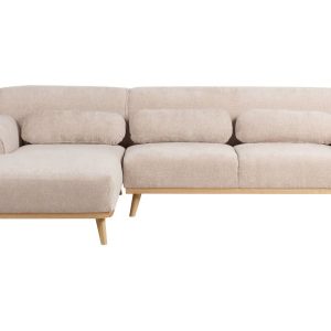 Sofa narożna tapicerowana prawostronna beżowa 451988 Sofa narożna tapicerowana prawostronna beżowa 451988