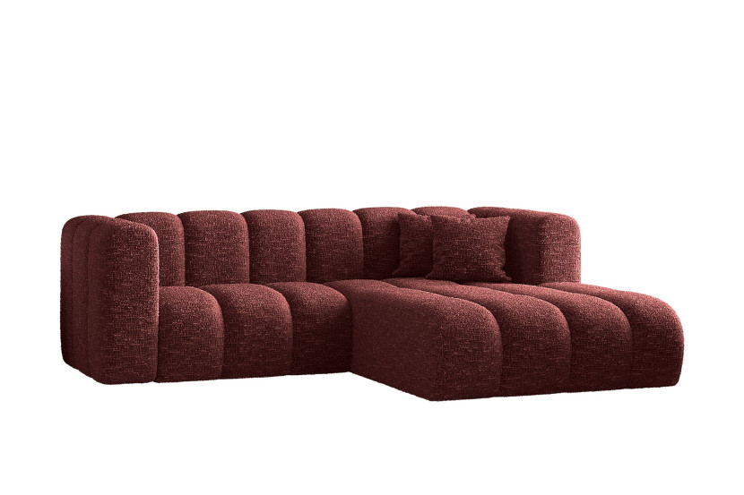 Sofa narożna w kształcie litery L, Grand tkanina Haga Burgundowy Prawy 525484