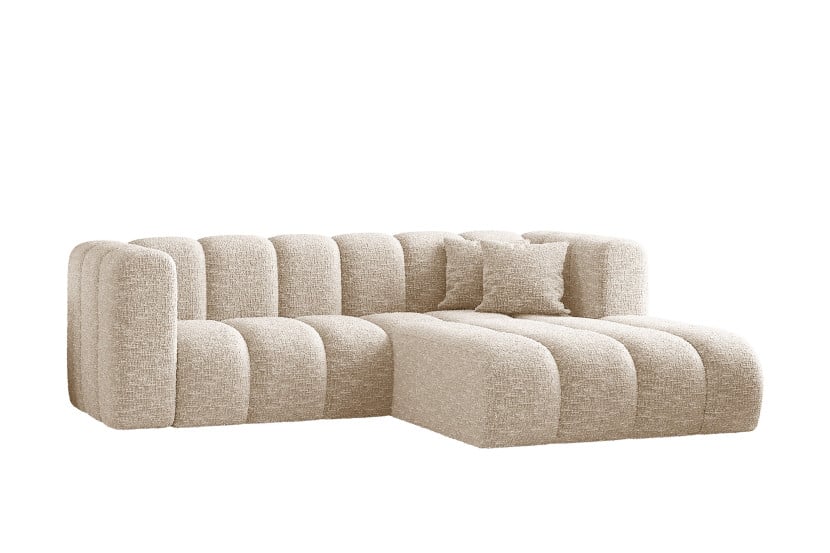 Sofa narożna w kształcie litery L, Grand tkanina Haga Ecru Prawy 525438