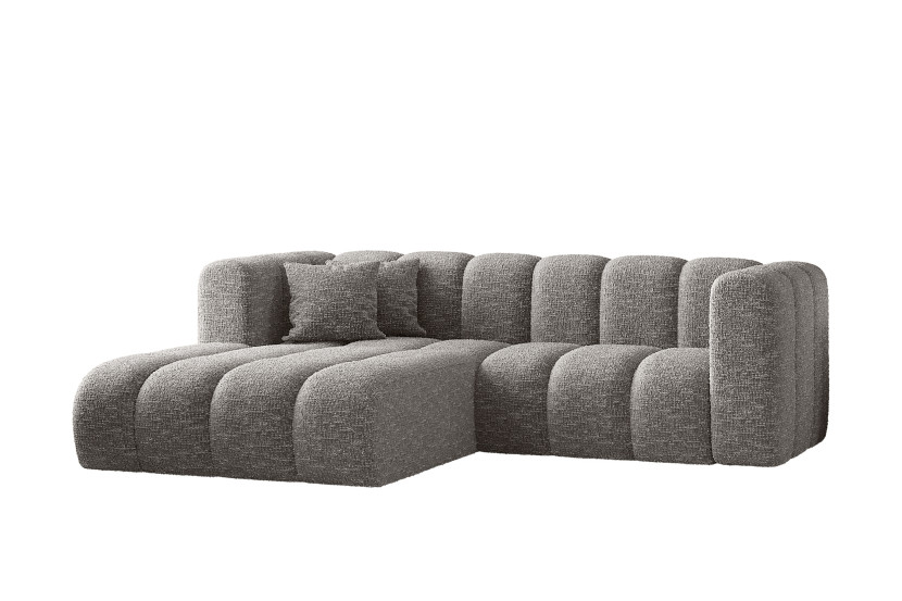 Sofa narożna w kształcie litery L, Grand tkanina Haga Jasnoszary Lewy 525451