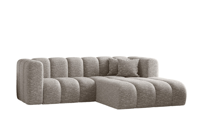 Sofa narożna w kształcie litery L, Grand tkanina Haga Jasnoszary Prawy 525483