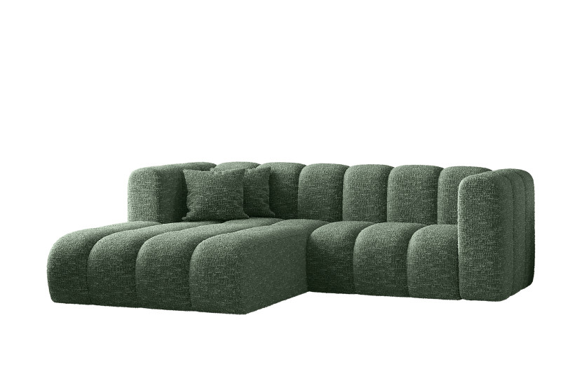 Sofa narożna w kształcie litery L, Grand tkanina Haga Zielony Lewy 525482