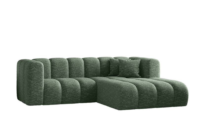 Sofa narożna w kształcie litery L, Grand tkanina Haga Zielony Prawy 525449