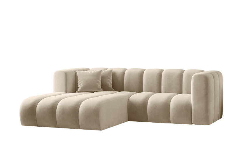 Sofa narożna w kształcie litery L, Grand tkanina Salvador Beżowy Lewy 525447