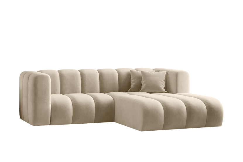 Sofa narożna w kształcie litery L, Grand tkanina Salvador Beżowy Prawy 525459