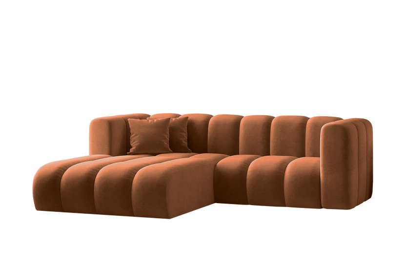 Sofa narożna w kształcie litery L, Grand tkanina Salvador Brązowy Lewy 525485