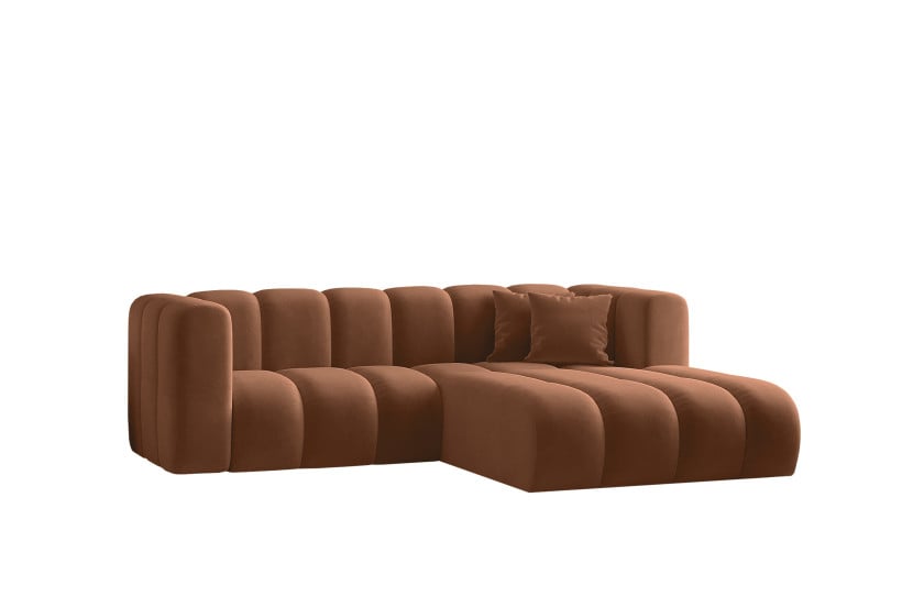 Sofa narożna w kształcie litery L, Grand tkanina Salvador Brązowy Prawy 525477