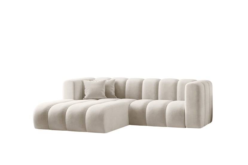 Sofa narożna w kształcie litery L, Grand tkanina Salvador Jasnoszary Lewy 525442
