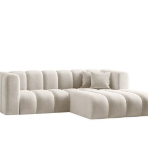 Sofa narożna w kształcie litery L, Grand tkanina Salvador Jasnoszary Prawy 525466 Sofa narożna w kształcie litery L, Grand tkanina Salvador Jasnoszary Prawy 525466
