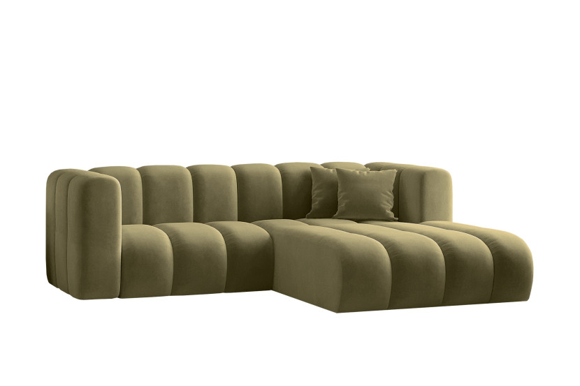 Sofa narożna w kształcie litery L, Grand tkanina Salvador Oliwkowy Prawy 525479