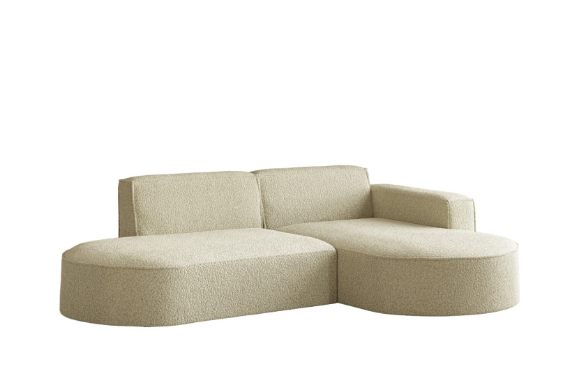 Sofa narożna w kształcie litery L, Modena tkanina Quelle Beżowy Prawy 648978