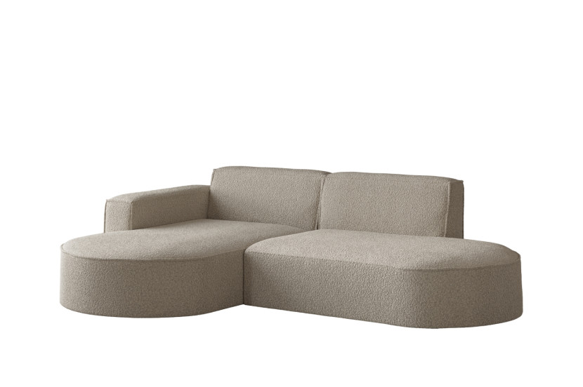 Sofa narożna w kształcie litery L, Modena tkanina Quelle Ciemnobeżowy Lewy 649609