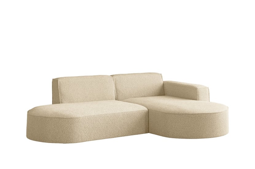 Sofa narożna w kształcie litery L, Modena tkanina Quelle Ecru Prawy 648918