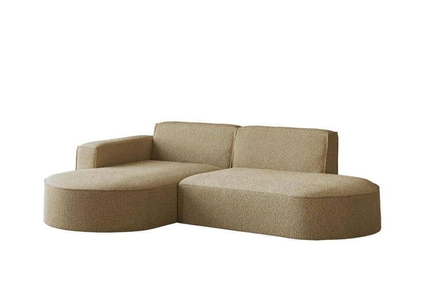Sofa narożna w kształcie litery L, Modena tkanina Quelle Jasnobrązowy Lewy 649608