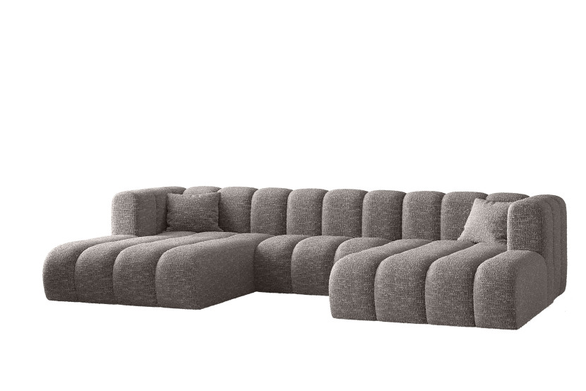 Sofa narożna w kształcie litery U, Grand modułowa z tkaniny Haga Szary 636906