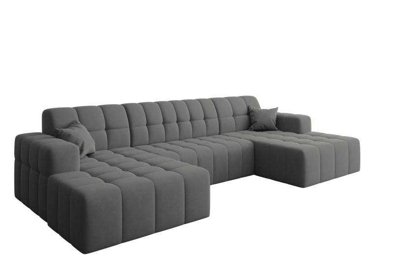 Sofa narożna w kształcie litery U Nimes, tkanina Portland Antracyt 719025