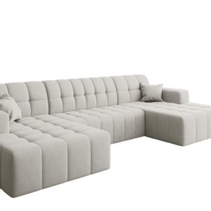Sofa narożna w kształcie litery U Nimes, tkanina Portland Biały 718993 Sofa narożna w kształcie litery U Nimes, tkanina Portland Biały 718993