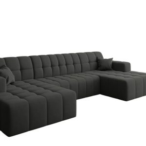 Sofa narożna w kształcie litery U Nimes, tkanina Portland Czarny 718991 Sofa narożna w kształcie litery U Nimes, tkanina Portland Czarny 718991