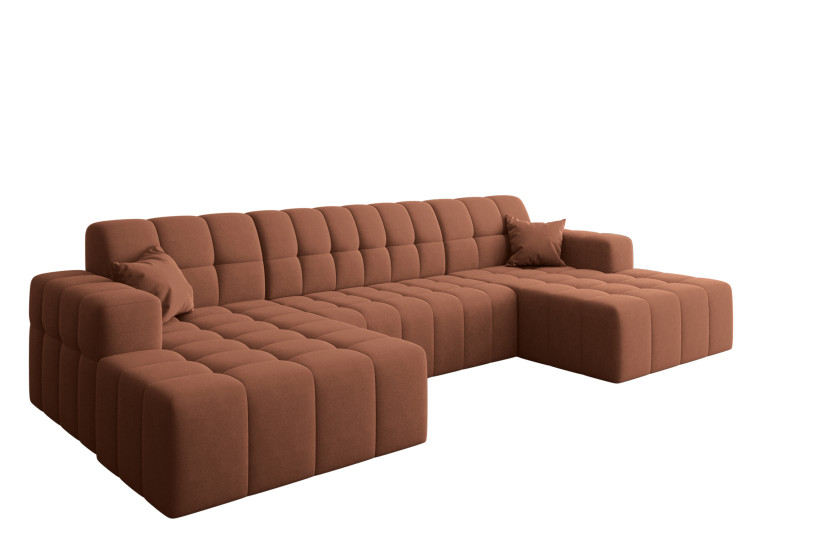 Sofa narożna w kształcie litery U Nimes, tkanina Portland Miedziany 718980
