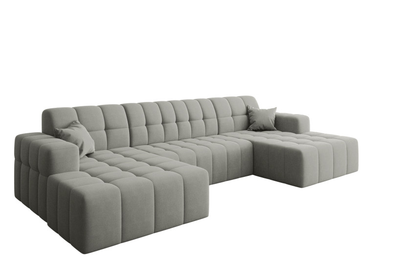 Sofa narożna w kształcie litery U Nimes, tkanina Portland Szary 718994