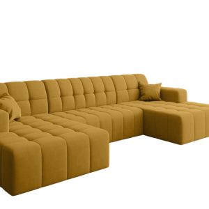 Sofa narożna w kształcie litery U Nimes, tkanina Portland Żółty 718992 Sofa narożna w kształcie litery U Nimes, tkanina Portland Żółty 718992