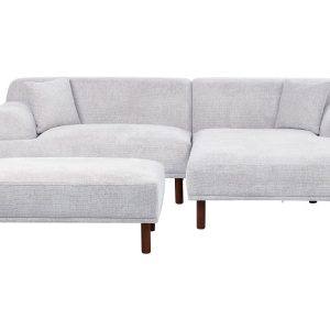Sofa narożna z otomaną lewostronna szara 597807 Sofa narożna z otomaną lewostronna szara 597807