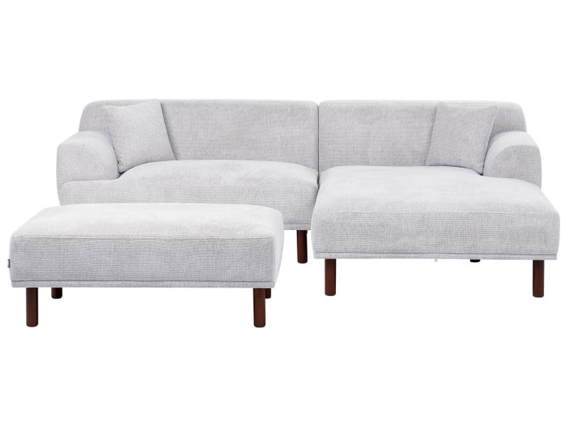 Sofa narożna z otomaną lewostronna szara 597807