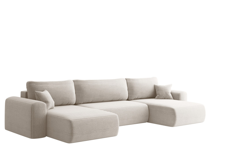 Sofa narożnik CAPRI U z funkcją spania, do salonu, beżowy 804225