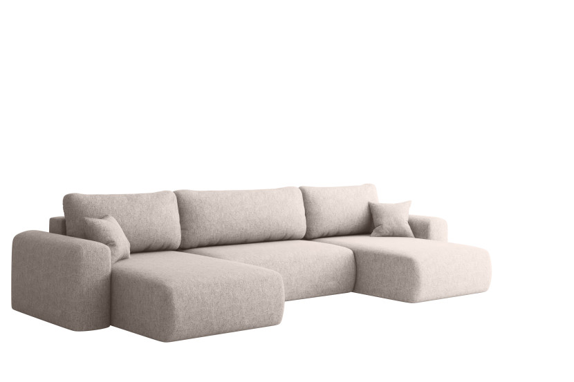 Sofa narożnik CAPRI U, z funkcją spania, do salonu, beżowy 804204