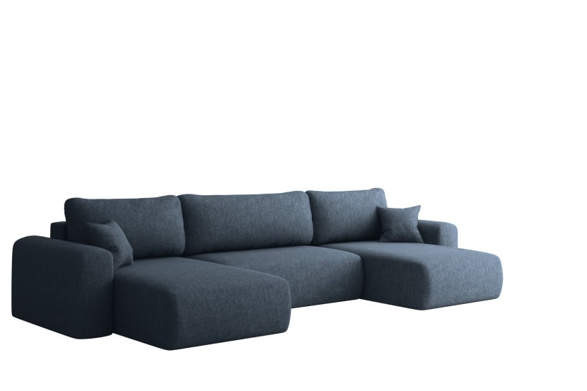 Sofa narożnik CAPRI U, z funkcją spania, do salonu, ciemnoniebieski 804221