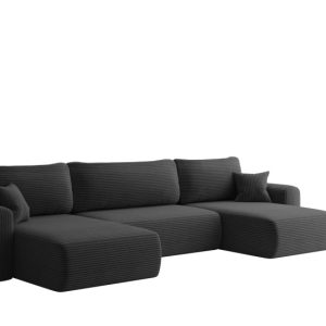 Sofa narożnik CAPRI U z funkcją spania, do salonu, czarny 804206 Sofa narożnik CAPRI U z funkcją spania, do salonu, czarny 804206