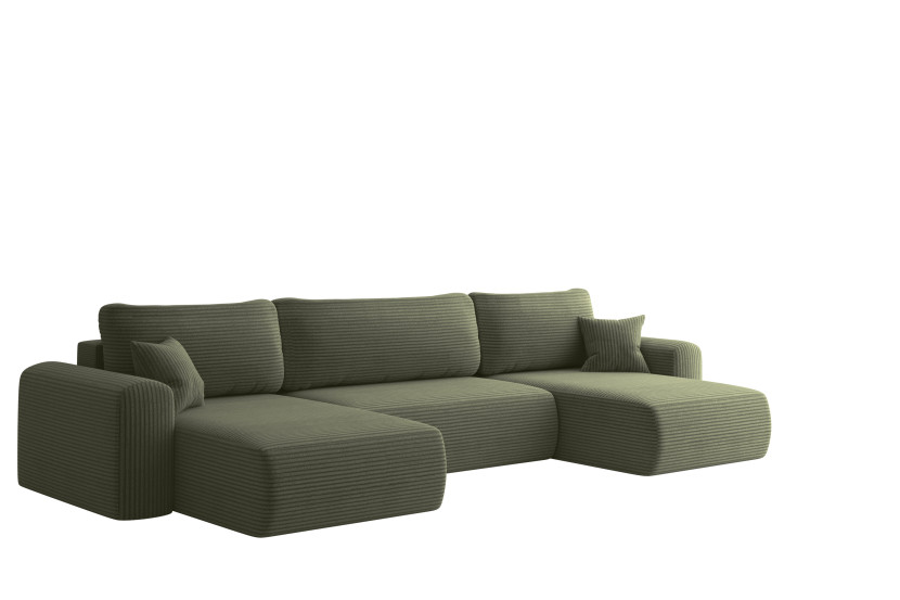 Sofa narożnik CAPRI U z funkcją spania, do salonu, jasnozielony 804195