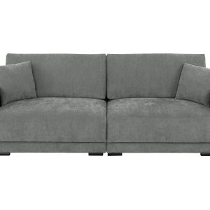 Sofa narożnik trzyosobowa Trix rozkładana z pojemnikiem szenilowa ciemnoszara 785171